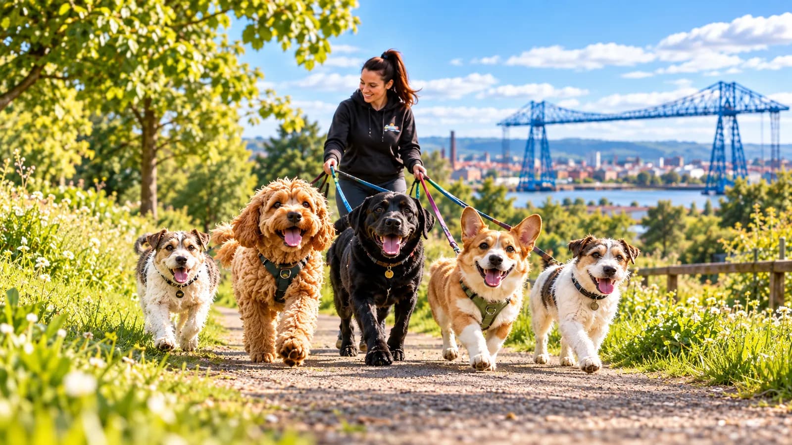 Dogs enjoying a Social Dog Walk group walk