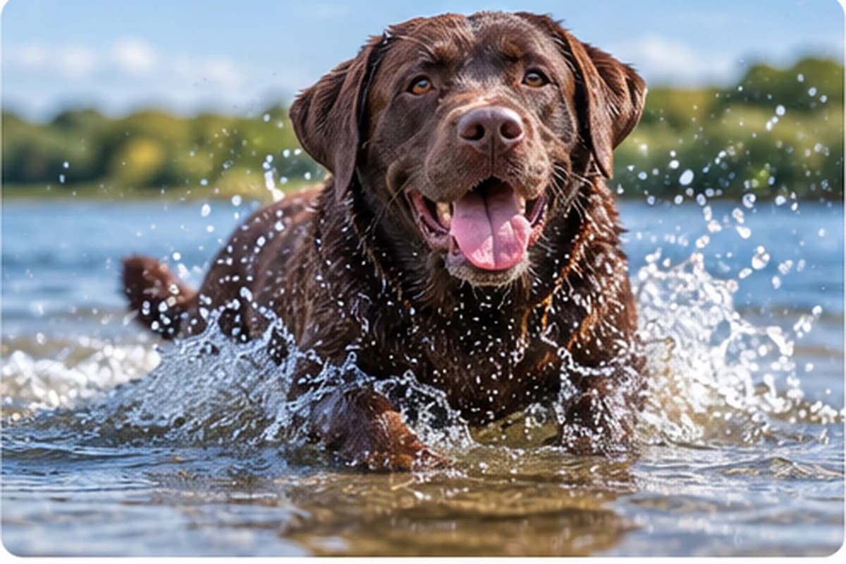 Dog relaxing comfortably at home during a drop-in visit